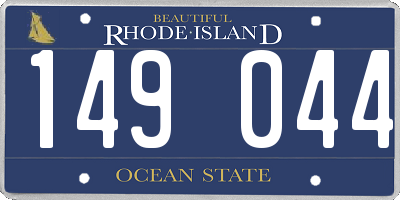 RI license plate 149044