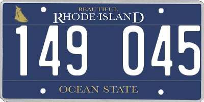 RI license plate 149045