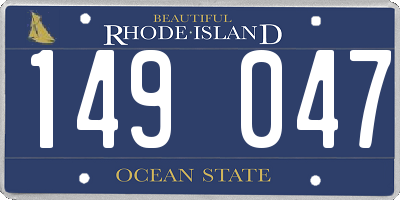 RI license plate 149047