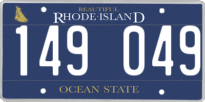 RI license plate 149049