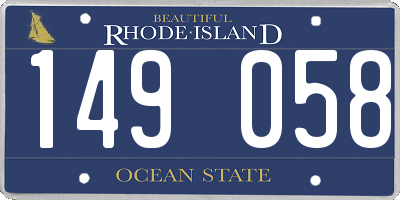 RI license plate 149058