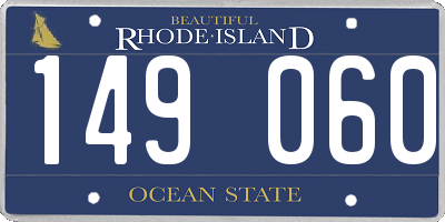 RI license plate 149060