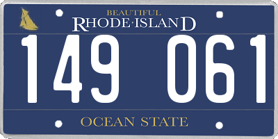 RI license plate 149061