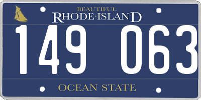 RI license plate 149063