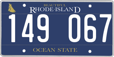 RI license plate 149067
