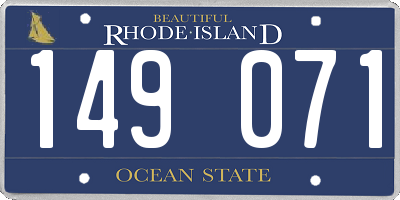 RI license plate 149071
