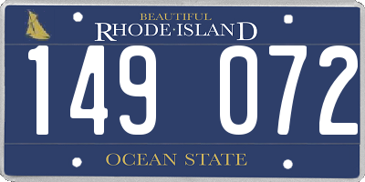 RI license plate 149072