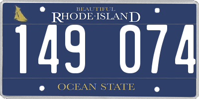 RI license plate 149074