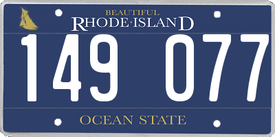 RI license plate 149077