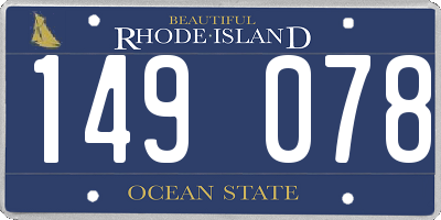 RI license plate 149078