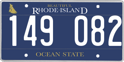 RI license plate 149082