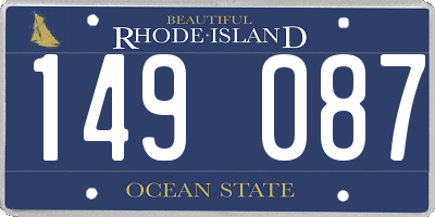 RI license plate 149087