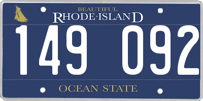 RI license plate 149092