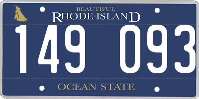 RI license plate 149093