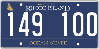 RI license plate 149100