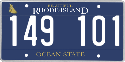 RI license plate 149101