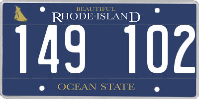 RI license plate 149102
