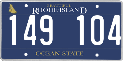 RI license plate 149104