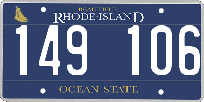RI license plate 149106
