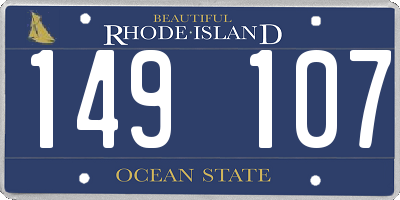RI license plate 149107