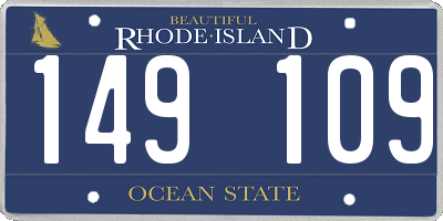 RI license plate 149109