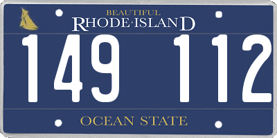 RI license plate 149112