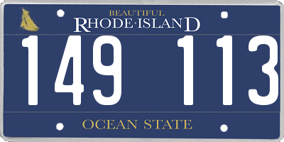 RI license plate 149113