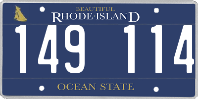 RI license plate 149114