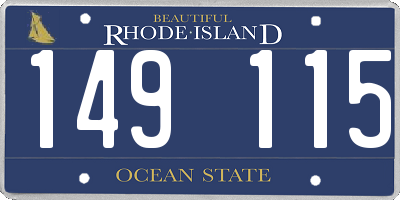 RI license plate 149115