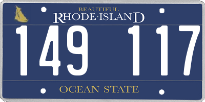 RI license plate 149117