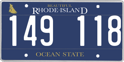 RI license plate 149118
