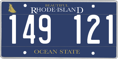 RI license plate 149121