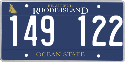 RI license plate 149122