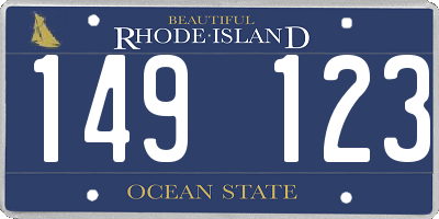 RI license plate 149123