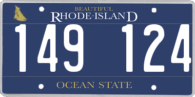 RI license plate 149124