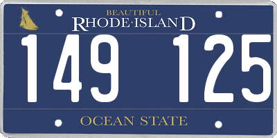 RI license plate 149125