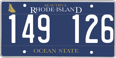 RI license plate 149126