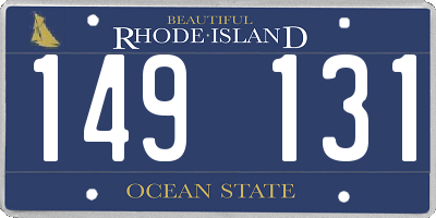 RI license plate 149131