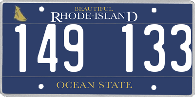 RI license plate 149133