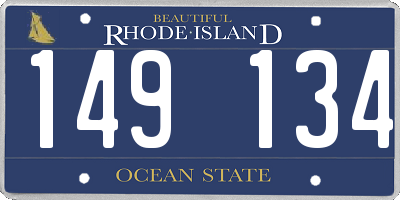 RI license plate 149134
