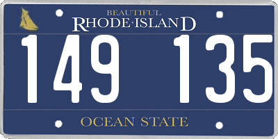 RI license plate 149135