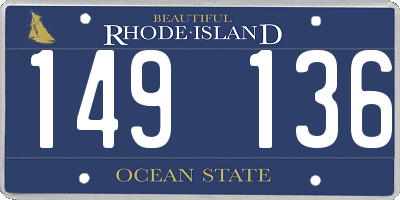 RI license plate 149136
