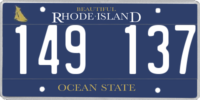 RI license plate 149137