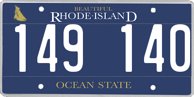 RI license plate 149140