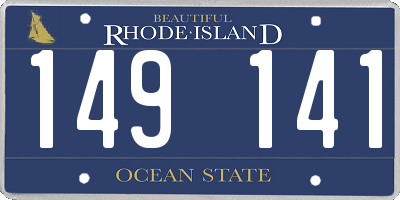RI license plate 149141