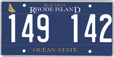 RI license plate 149142