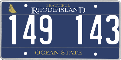 RI license plate 149143