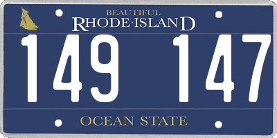 RI license plate 149147
