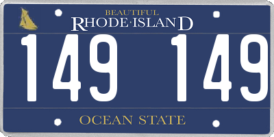 RI license plate 149149