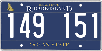 RI license plate 149151
